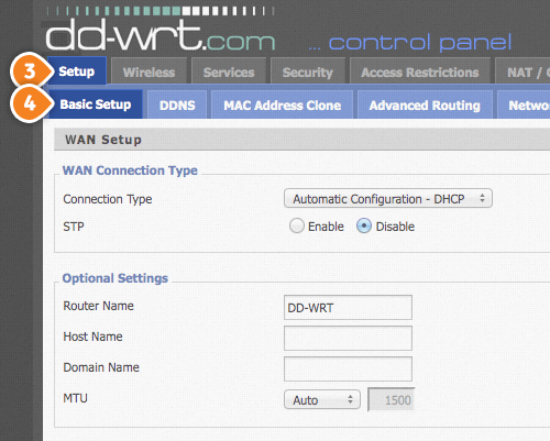 DD-WRT Smart DNS Setup: Step 2